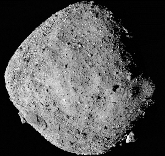 小行星101955（貝努）的合成圖像，來自美國國家航空航天局的OSIRIS-Rex探測器。