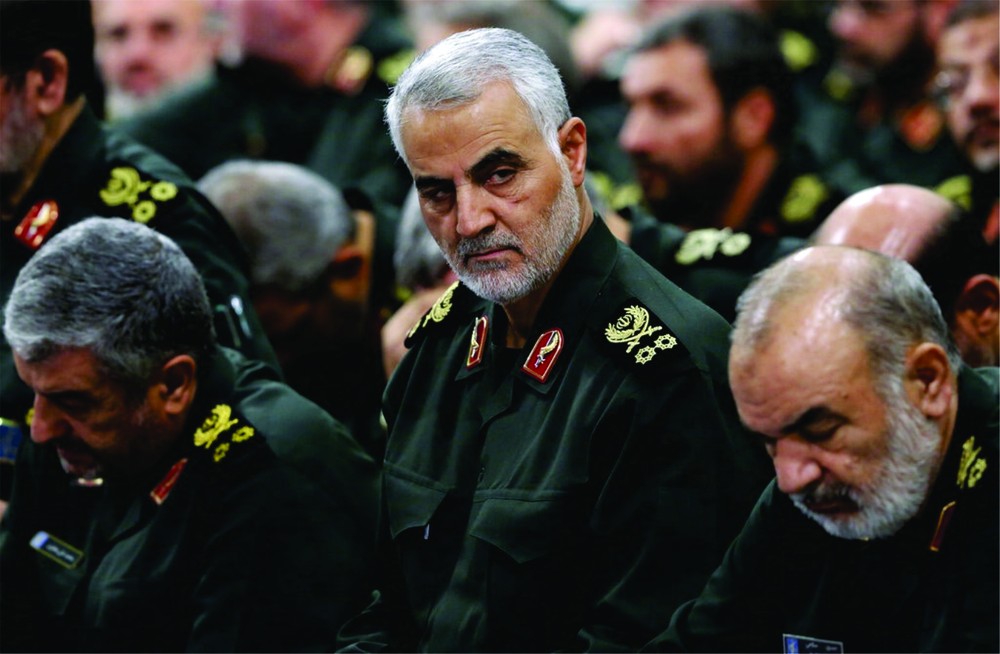伊朗高級軍官蘇萊馬尼（中）。