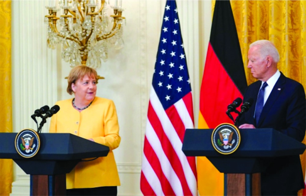 美總統拜登和德總理默克爾舉行聯合新聞發佈會。