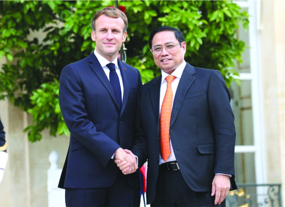 政府總理范明政會見法國總統 馬克龍。