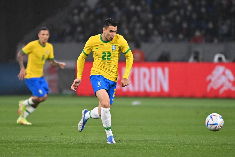 Martinelli trong màu áo tuyển Brazil