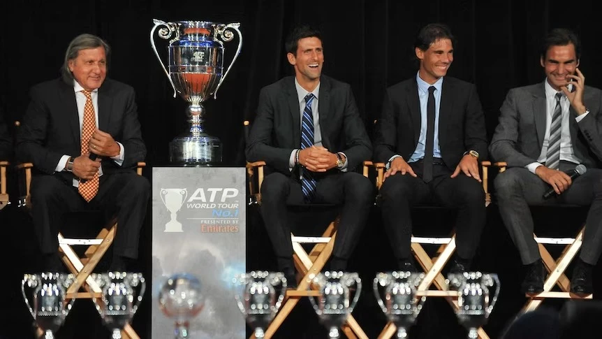 Natase ngồi cùng Djokovic - Nadal và Federer hồi năm 2013