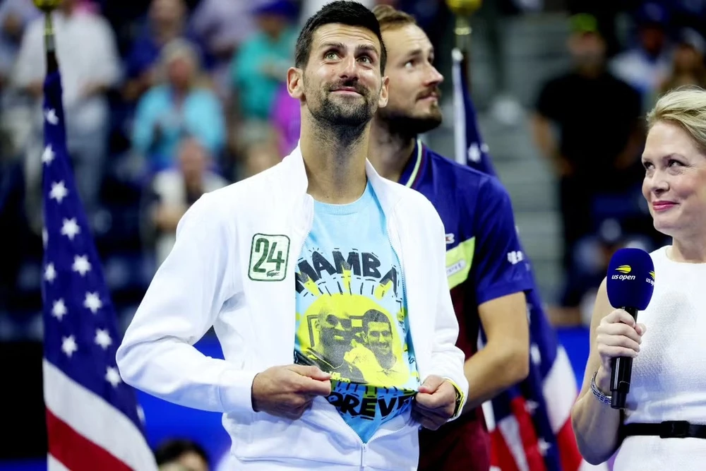 Djokovic trong buổi lễ trao giải của US Open 2023