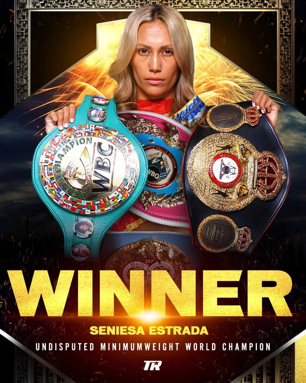 Seniesa sở hữu cả 4 đai vô địch hạng cân nhẹ nhất là WBA, WBC, IBF và WBO