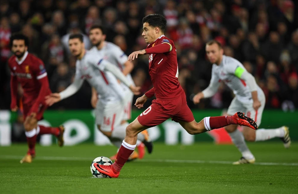 Philippe Coutinho (Liverpool) sút thắng quả phạt đền, mở tỷ số. Ảnh: Getty Images.