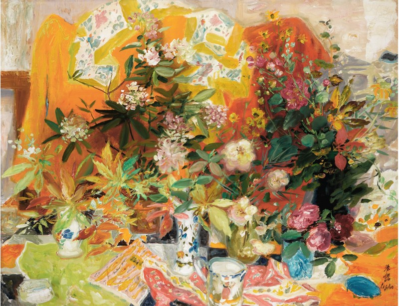 黎譜著名畫家的《花卉》作品成交價14萬8120美元。