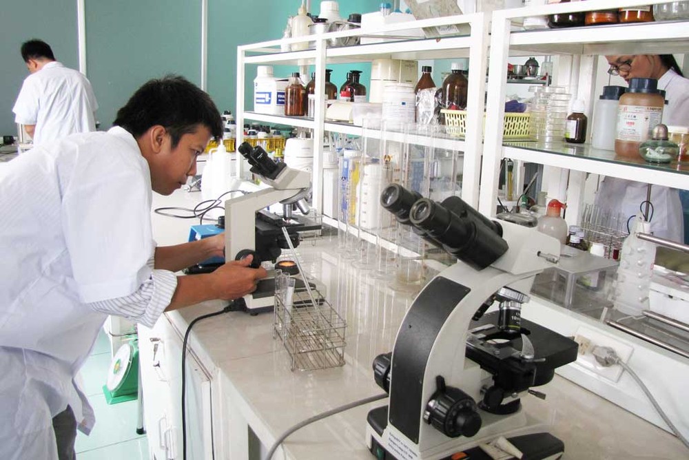 投資於隆安省川亞工業區的南方生物科技有限公司之實驗室。（圖源：隆安新聞網）