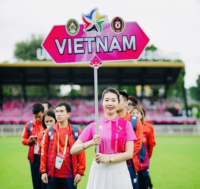 Đoàn thế thao sinh viên Việt Nam chính thức bước vào tranh tài Đại hội thể thao sinh viên Đông Nam Á lần thứ 20-2022. Ảnh: BTC