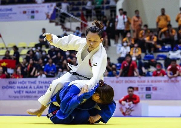 Nguyễn Thị Thanh Thủy là võ sĩ của judo Việt Nam dự hạng 52kg giải vô địch châu Á 2022. Ảnh: NHẬT ANH