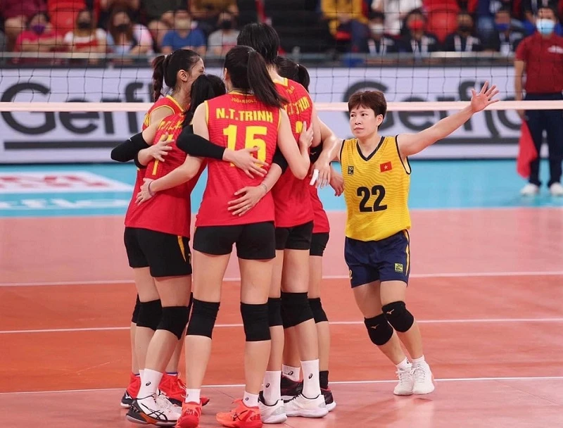 Đội tuyển bóng chuyền nữ Việt Nam lọt vào bán kết Cúp bóng chuyền nữ châu Á năm nay. Ảnh: AVC