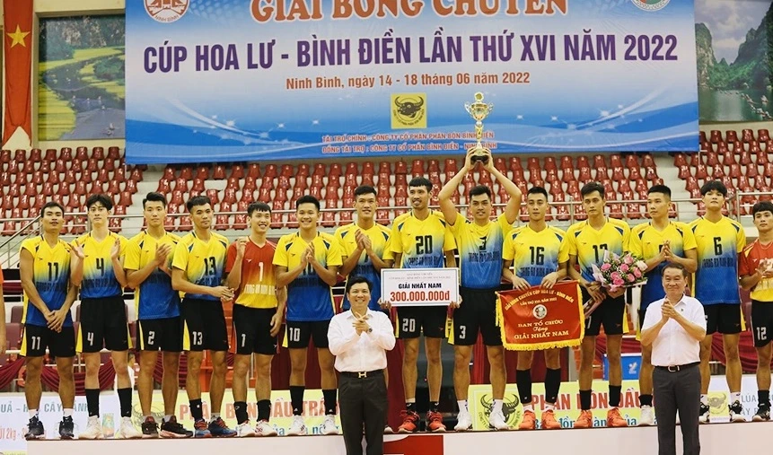 Đội nam Tràng An Ninh Bình đã vô địch mùa giải năm ngoái. Ảnh: T.THẢO