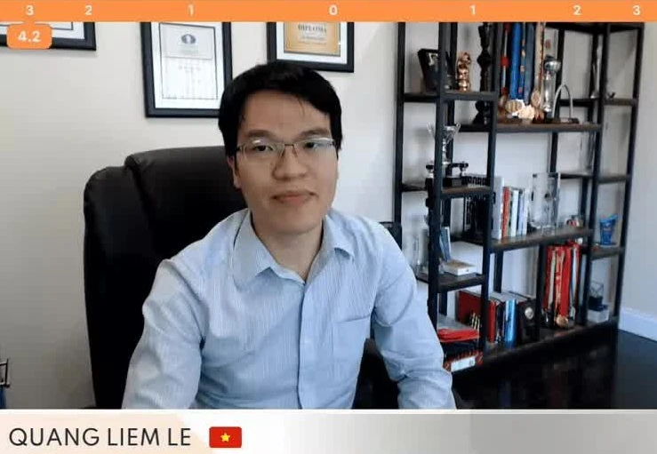 Lê Quang Liêm đã thi đấu cờ nhanh online giải Airthings Masters 2023. Ảnh: MINH MINH