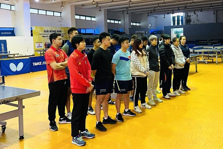 Các tay vợt của đội tuyển bóng bàn Việt Nam sẽ có đợt tập huấn dài ngày tại Trung Quốc trong tháng 4. Ảnh: MINH MINH