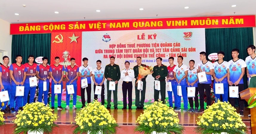 Đội bóng chuyền Thể Công đã có niềm vui ngay trước khi bước vào thi đấu cúp Hùng Vương 2023. Ảnh: KHÁNH HÀ