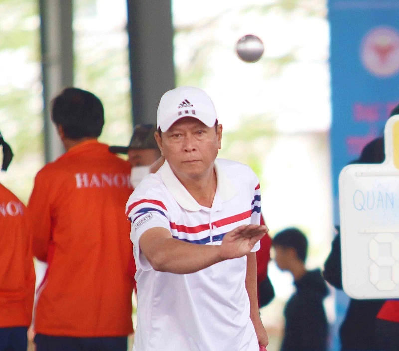 VĐV Huỳnh Công Tâm đã giành tấm HCV đơn nam cho đội nhà Bà Rịa-Vũng Tàu tại giải vô địch quốc gia 2023 và đây là gương mặt đang tập trung cùng đội tuyển quốc gia. Ảnh: LƯỢNG LƯỢNG