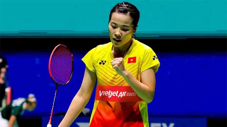 Thùy Linh có chiến thắng quan trọng ở vòng đầu đơn nữ giải vô địch châu Á 2023. Ảnh: MINH MINH