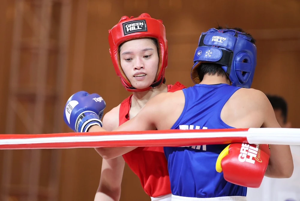 Nguyễn Thị Tâm đã thua trận do gặp chấn thương tại SEA Games 32. Ảnh: DŨNG PHƯƠNG