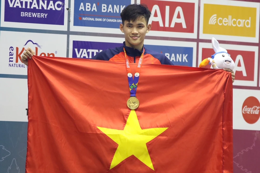 Phạm Thanh Bảo đã giành thêm HCV cho đội tuyển bơi Việt Nam. Ảnh: QUỲNH MAI