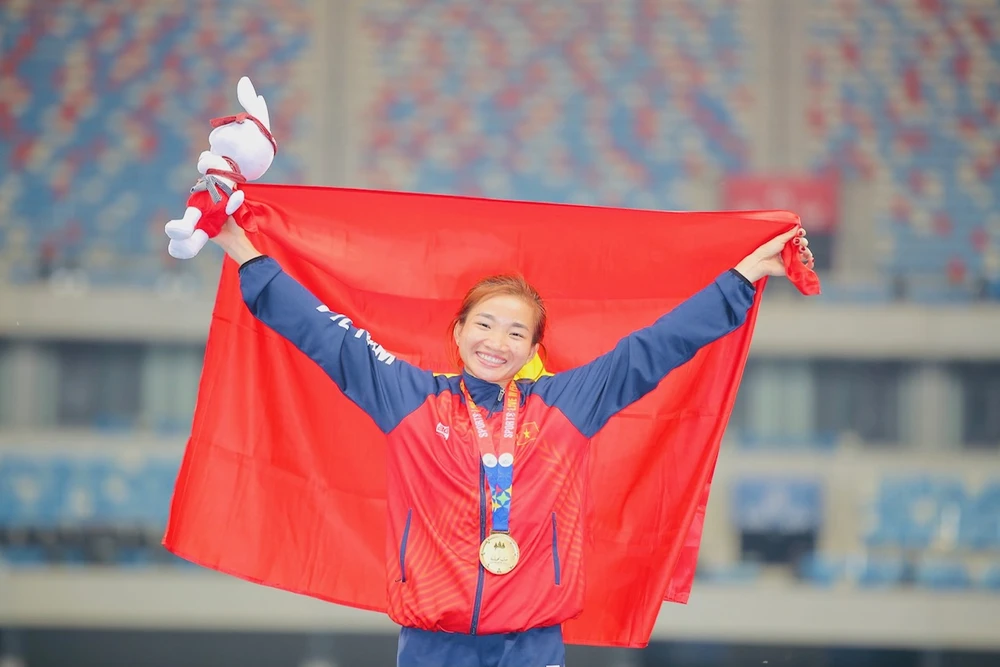 Nguyễn Thị Oanh là ngôi sao sáng của Đoàn thể thao Việt Nam tại SEA Games 32. Ảnh: DŨNG PHƯƠNG