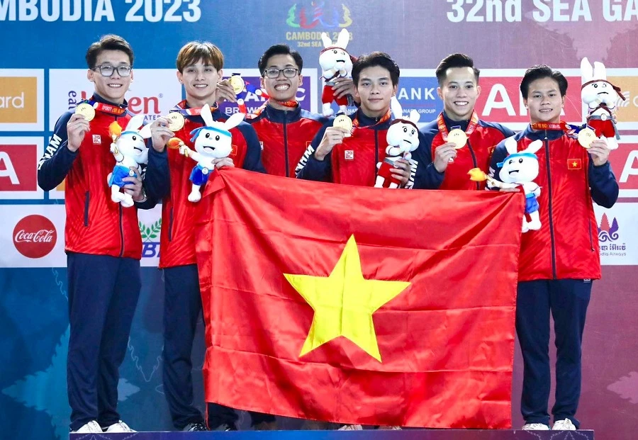 Đội TDDC Việt Nam thi đấu giải vô địch châu Á sau SEA Games 32. Ảnh: D.P