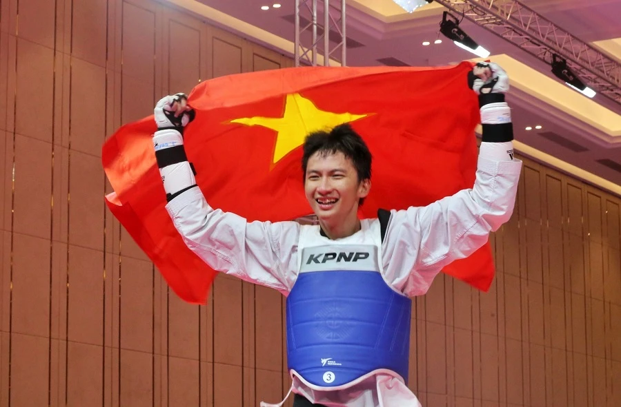 Tuyển thủ Phạm Đăng Quang tiếp tục thành công ở giải vô địch quốc gia năm nay như từng vô địch SEA Games 32 trước đó. Ảnh: D.P
