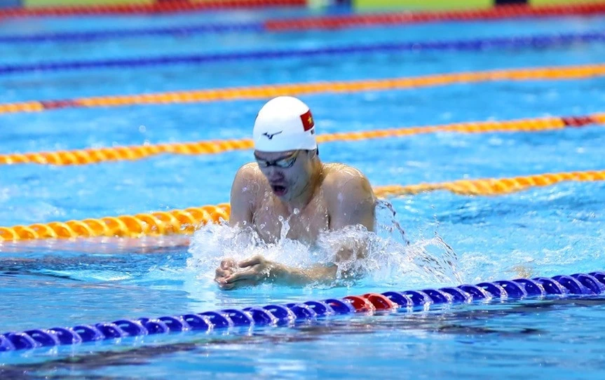 Trần Hưng Nguyên là thành viên đội tuyển bơi Việt Nam dự giải vô địch thế giới năm nay. Ảnh: D.P
