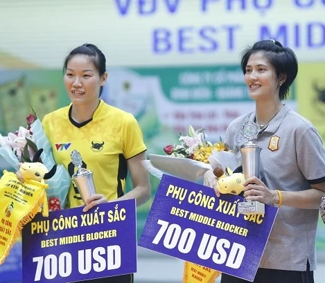 Đội bóng chuyền Bộ tư lệnh Thông tin cho biết không thuê cầu thủ Pleumjit Thinkaow (trái) như những đồn đoán thời gian qua. Ảnh: BĐLA