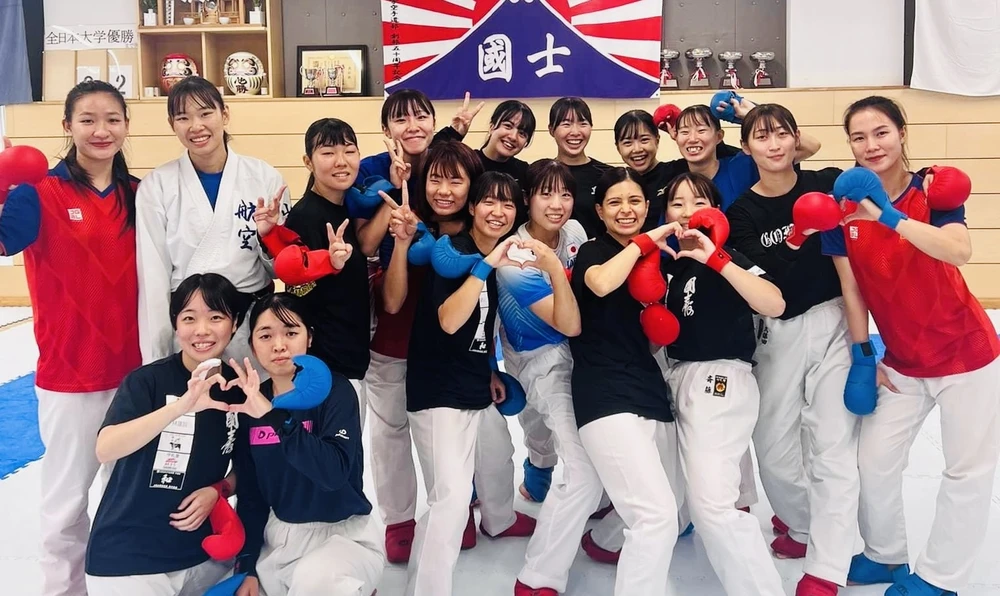 Võ sĩ karate Việt Nam đã kết thúc chương trình tập huấn tại Nhật Bản vừa qua. Ảnh: M.TÂM