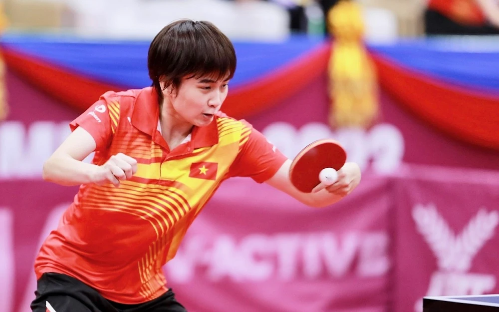 Nguyễn Khoa Diệu Khánh là tay vợt nữ chủ lực của đội tuyển bóng bàn Việt Nam vào lúc này. Ảnh: DŨNG PHƯƠNG