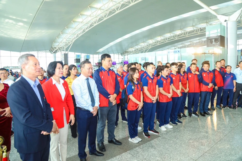 Đoàn thể thao Việt Nam chính thức lên đường tới Hàng Châu (Trung Quốc) dự ASIAD 19. Ảnh: CỤC TDTT