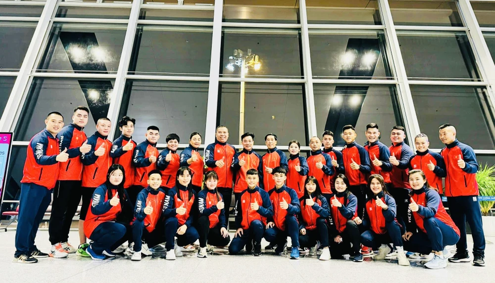 Tuyển pencak silat Việt Nam đi Dubai thi đấu vô địch châu Á 2023. Ảnh: MINH MINH