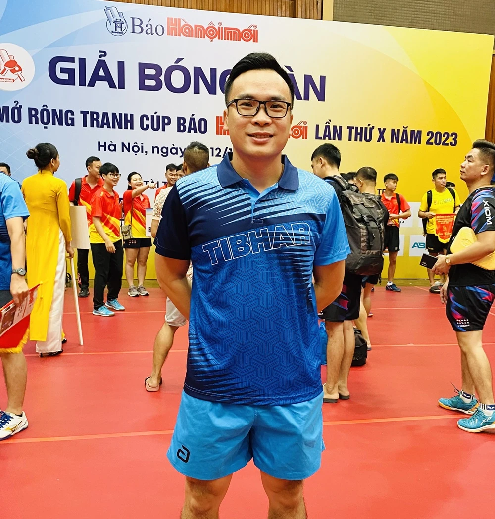Trần Huy Bảo có mặt tại Hà Nội thi đấu giải để bảo vệ ngôi vô địch đơn nam đang giữ. Ảnh: MINH MINH