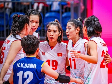 Cầu thủ bóng chuyền nữ Việt Nam ra nước ngoài thi đấu là cơ hội tốt cho từng người. Ảnh: AVC