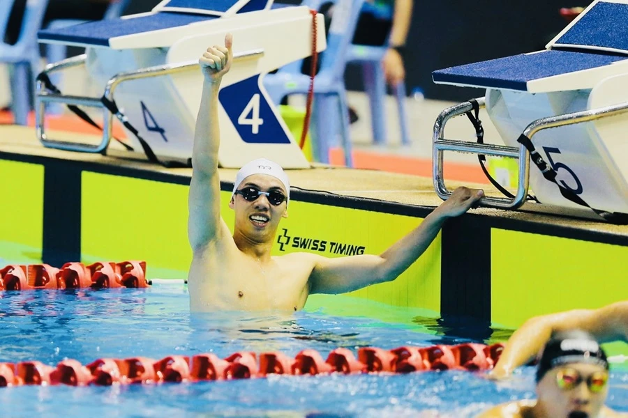 Tuyển thủ Nguyễn Huy Hoàng đang nỗ lực để giành thêm chuẩn Olympic tiếp theo cho đội bơi Việt Nam. Ảnh: DŨNG PHƯƠNG