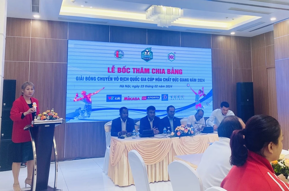 Cục TDTT và Liên đoàn bóng chuyền Việt Nam thông tin về giải bóng chuyền vô địch quốc gia 2024. Ảnh: MINH MINH