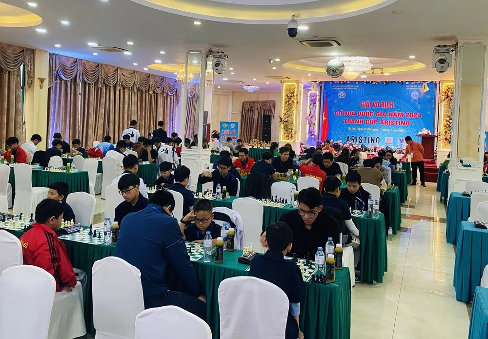 Giải cờ vua vô địch quốc gia 2024 bắt đầu khai cuộc tại Hà Nội trong ngày 8-3. Ảnh: MINH MINH