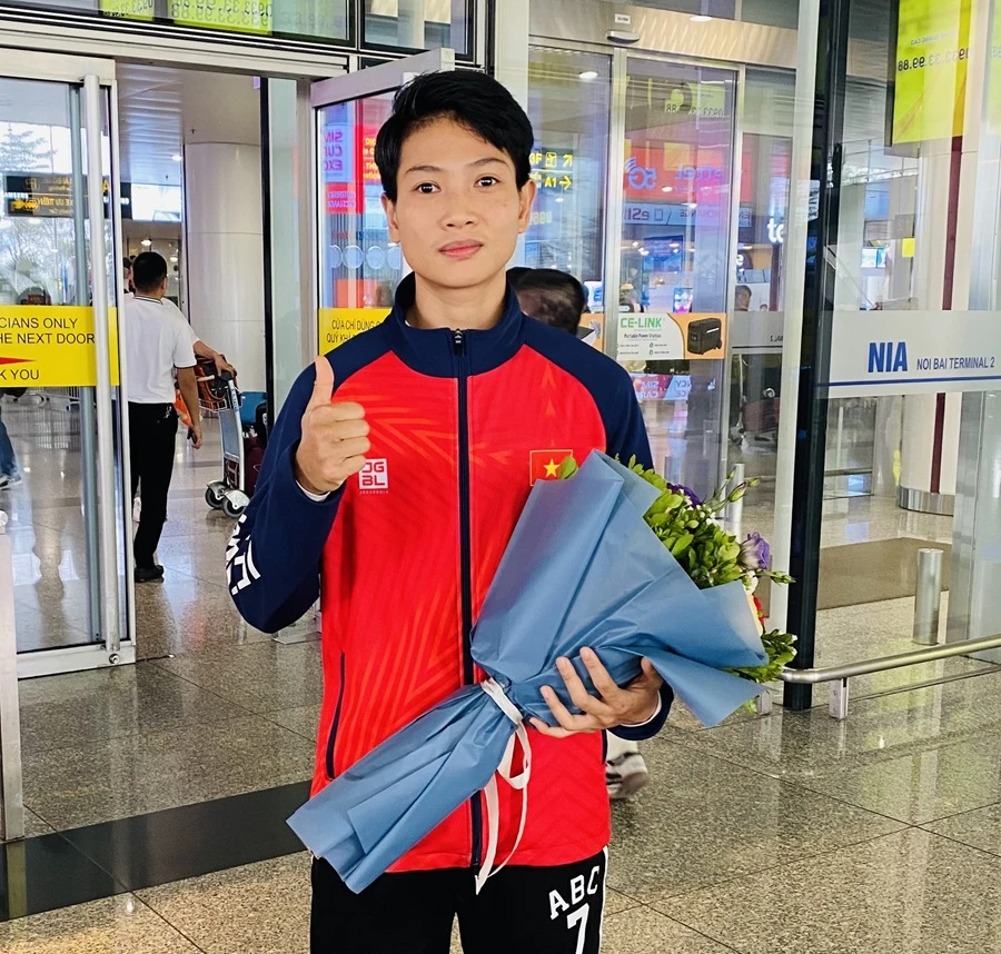 Võ Thị Kim Ánh đã về Việt Nam sau giải vòng loại Olympic vừa qua. Ảnh: MINH MINH