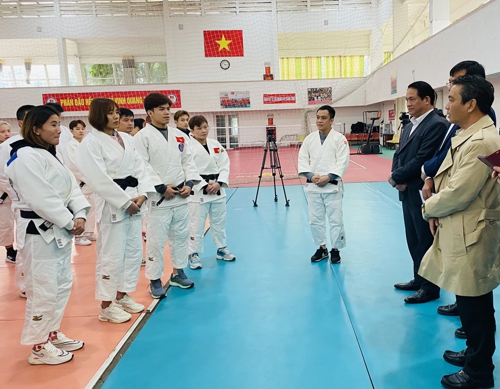 Tuyển judo Việt Nam đang hướng tới hiện thực mục tiêu giành được tối thiểu 1 suất chính thức dự Olympic Paris (Pháp) 2024. Ảnh: MINH MINH
