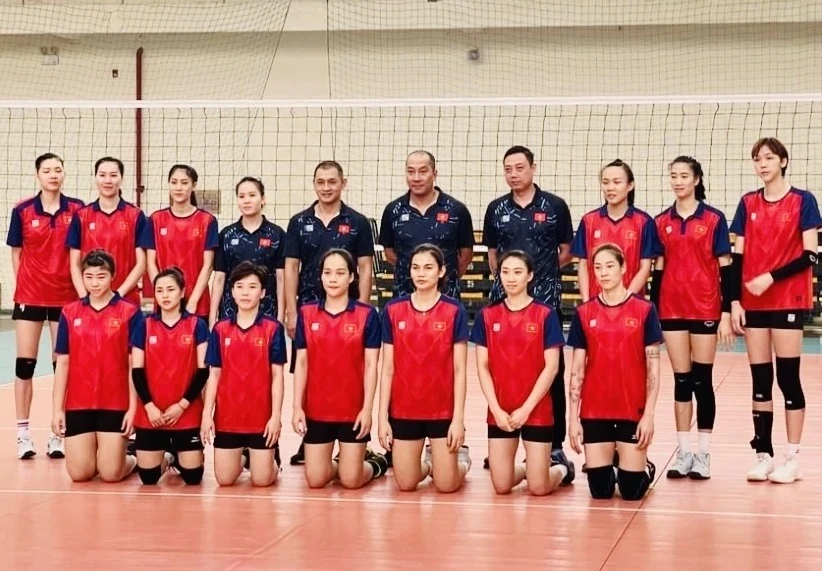 Đội tuyển bóng chuyền nữ Việt Nam đã tập luyện tại Đại học TDTT Bắc Ninh cuối năm ngoái và năm 2024 tiếp tục tập luyện ở đây. Ảnh: MINH MINH