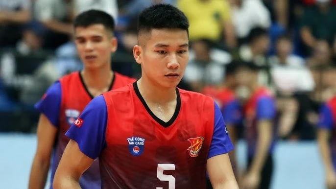 Cầu thủ Nguyễn Văn Quốc Duy chơi tốt cho Thể Công Tân Cảng tại trận đầu tiên. Ảnh: BÓNG CHUYỀN VN