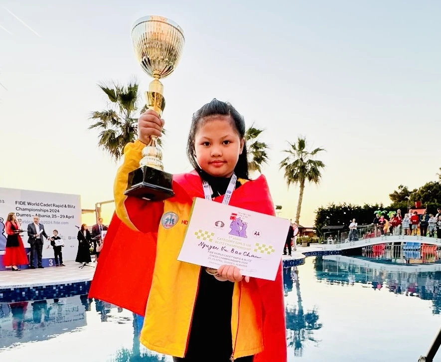 Nguyễn Vũ Bảo Châu xuất sắc giành HCV tại giải cờ vua nhanh, chớp vô địch thiếu niên thế giới- Ảnh 1.