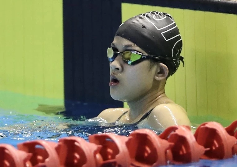 Nguyễn Thúy Hiền là gương mặt trẻ sáng giá của đội bơi thể thao học sinh Việt Nam. Ảnh: D.P
