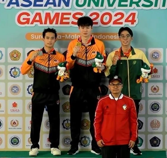 Việt Nam đã giành huy chương đầu tiên ở môn bơi tại Đại hội thể thao sinh viên Đông Nam Á 2024. Ảnh: BTC