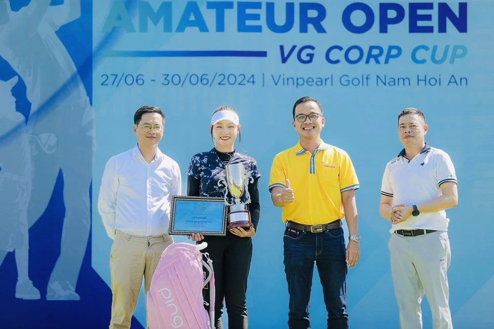 Golf thủ Đoàn Xuân Khuê Minh có ngôi vô địch nội dung nữ lần này. Ảnh: VGA