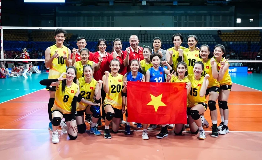 Bóng chuyền nữ Việt Nam tiếp tục tăng bậc trên bảng xếp hạng thế giới. Ảnh: FIVB