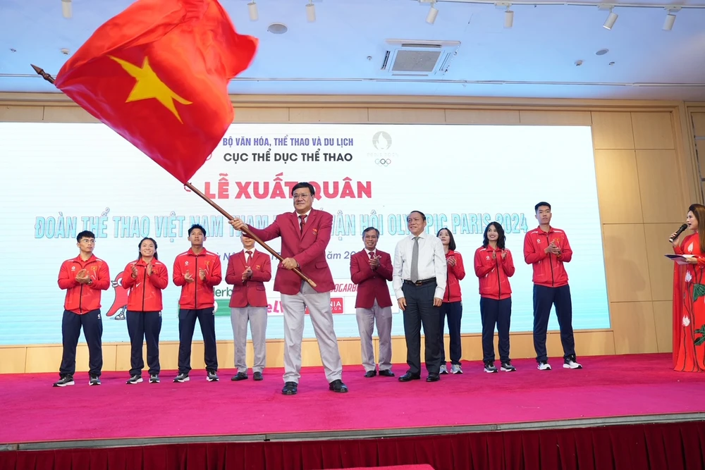 Đoàn thể thao Việt Nam đã xuất quân lên đường tham dự Olympic 2024. Ảnh: CỤCTDTT