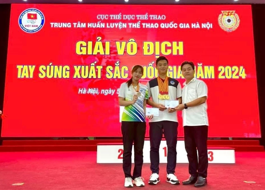 Phạm Quang Huy có kết quả tốt nhất trong các xạ thủ dự giải các Tay súng xuất sắc quốc gia 2024. Ảnh: MINH MINH