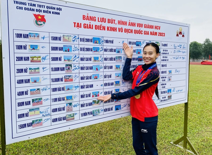 Hoàng Thanh Giang là thành viên tuyển điền kinh Việt Nam vừa tập huấn tại Trung Quốc mới đây. Ảnh: MINH MINH