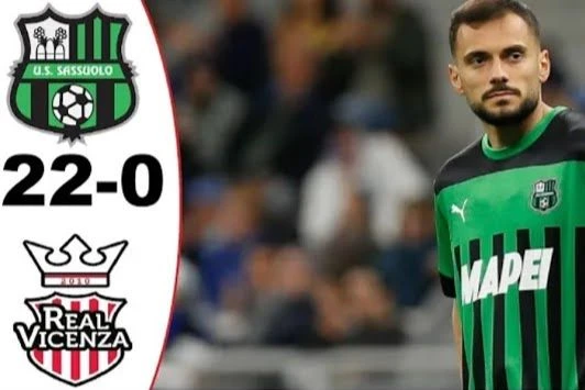 Sassuolo thắng Real Vicenza 22-0