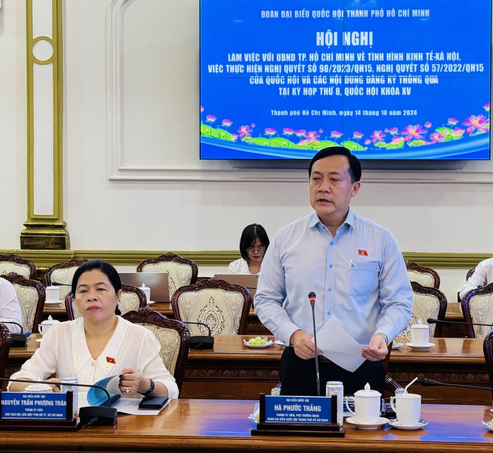 Mr. Ha Phuoc Thang, Deputy Head of the HCMC Delegation of NA Deputies, raises concerns about the slow disbursement of public investment funds. z5928850806592-3978fb2ecd31a9e1861750867223a93d-7612.jpg.jpg